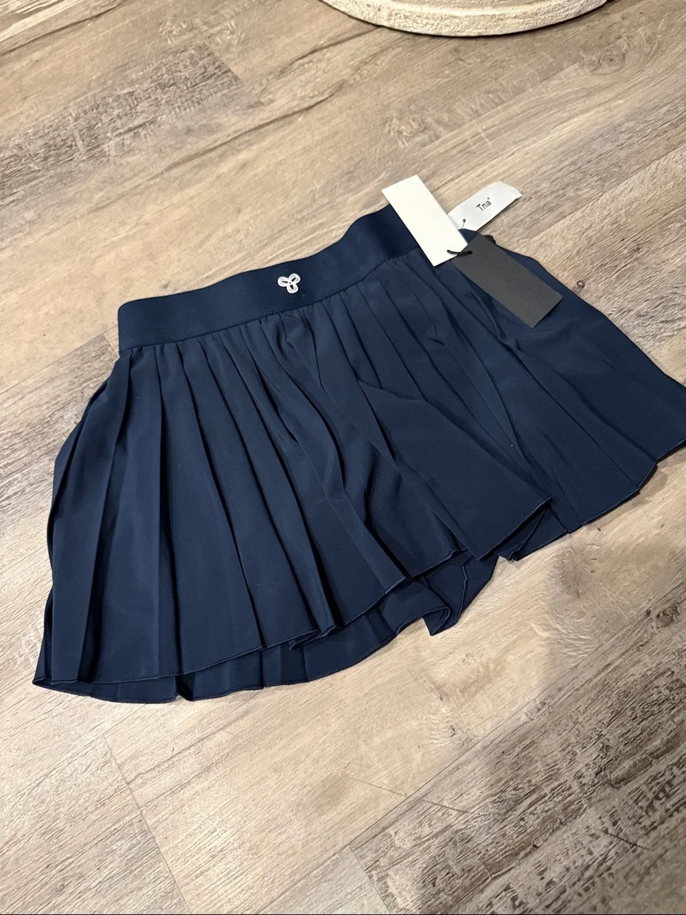 Tna Dark Navy Pleated Mini Skirt